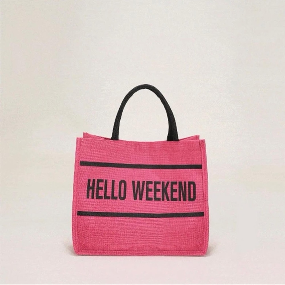Hello Weekend tote bag